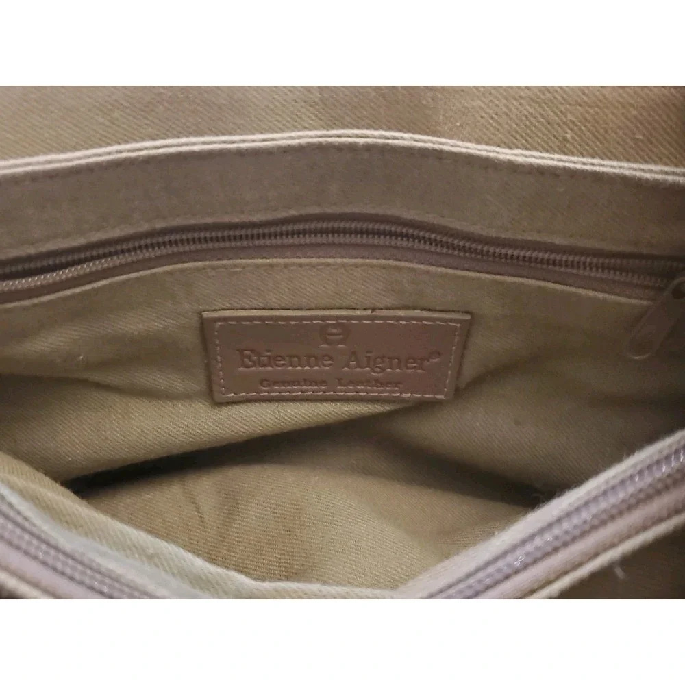 Vintage Etienne Aigner Brown Taupe Leather Purse Horseshoe Logo